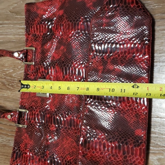 Anne Klein Reptile Textured Large Shoulder Bag / Tote Retro Soft Travel Storage - Picture 3 of 11